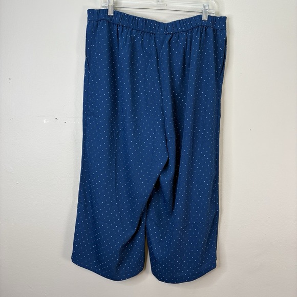 NWT J Jill Wearever Women's Sz XLp Dark Teal/Swiss‎ Dot Wide Leg Cropped Pants - Picture 5 of 10